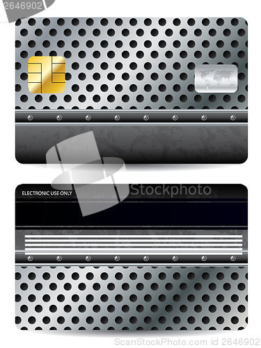 Image of Credit card design with metal background