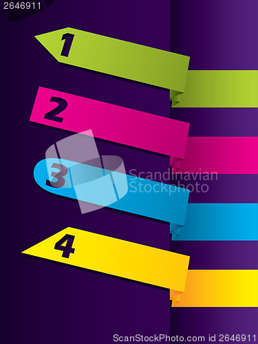 Image of Arrow shaped color advertising label set 