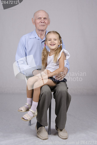 Image of Portrait of an elderly man with granddaughter