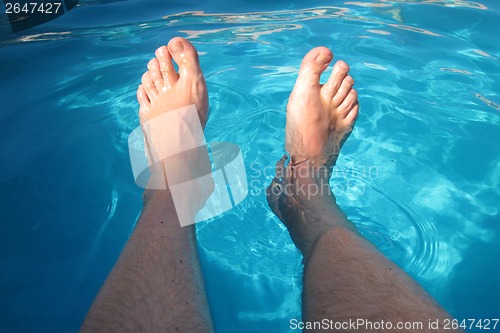 Image of human legs in water 