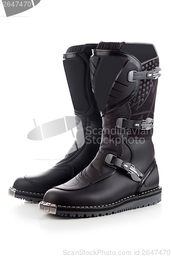 Image of Biker boots for motocross isolated