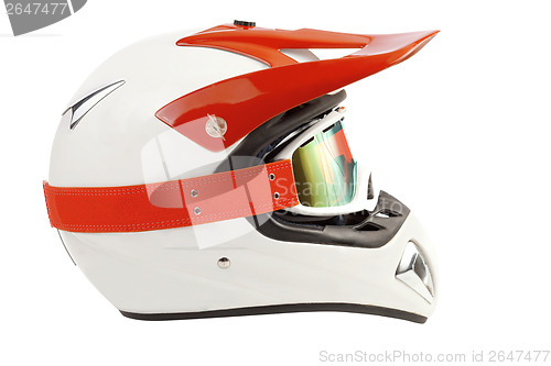 Image of Enduro motorcycle helmet with goggles