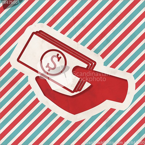 Image of Donate Concept on Retro Striped Background.