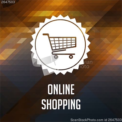 Image of Online Shopping Concept on Triangle Background.