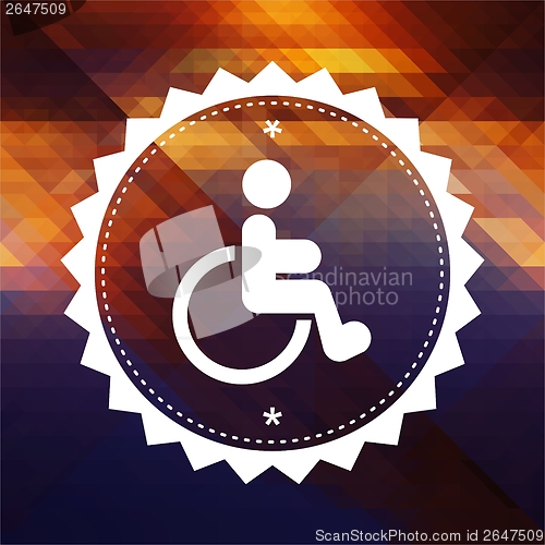 Image of Disabled Icon on Triangle Background.