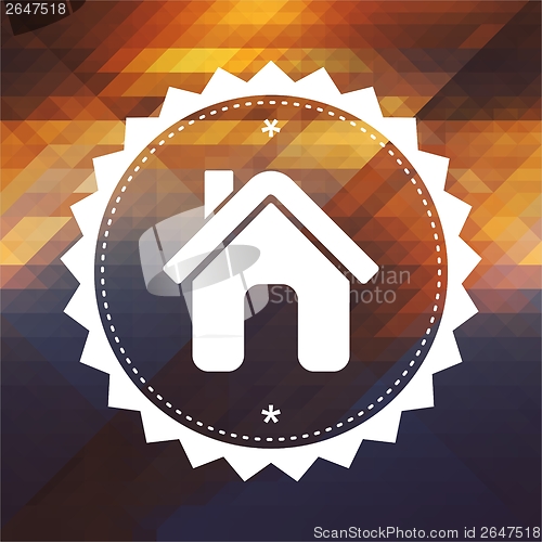 Image of Home Icon on Triangle Background.