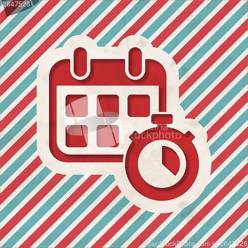 Image of Time Concept on Striped Background.