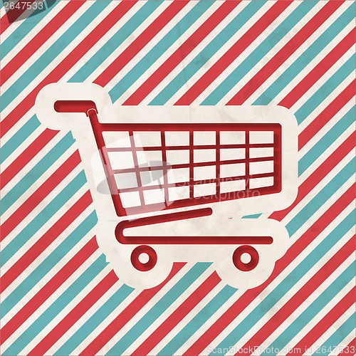 Image of Shopping Concept on Striped Background.