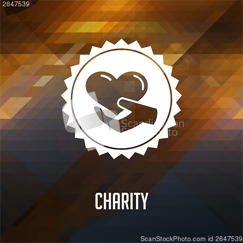 Image of Charity Concept on Triangle Background.