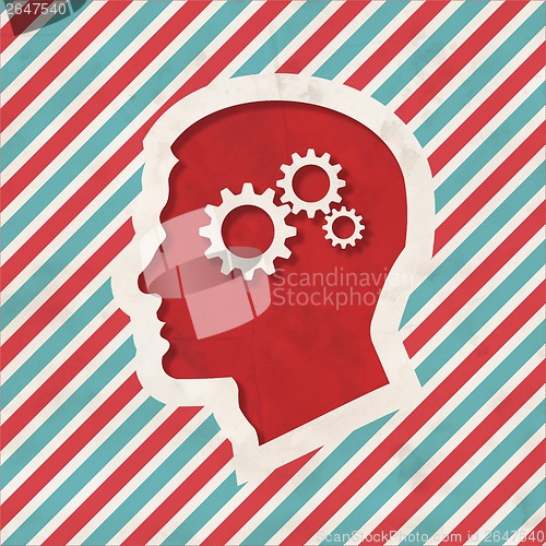 Image of Psychological Concept on Striped Background.