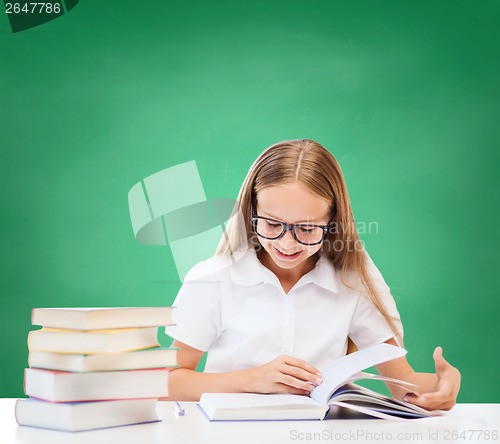 Image of student girl studying at school