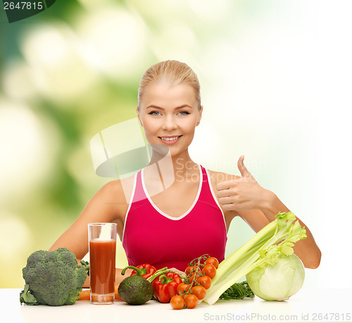 Image of smiling woman with organic food