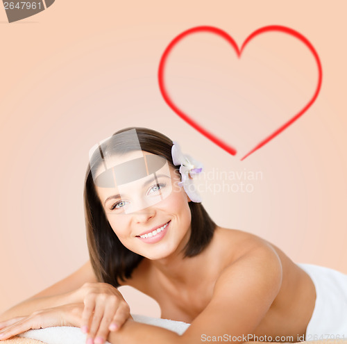 Image of beautiful woman in spa salon