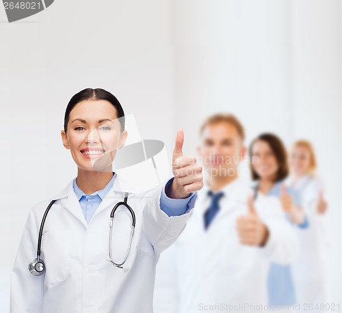 Image of smiling female doctor with stethoscope