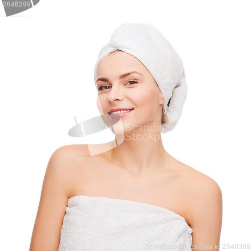 Image of beautiful woman in towel