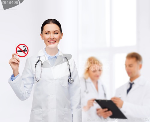 Image of smiling female doctor with stethoscope