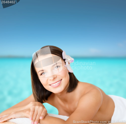 Image of beautiful woman in spa salon