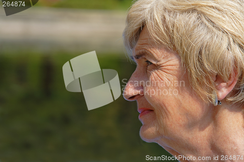 Image of Wrinkled woman profile