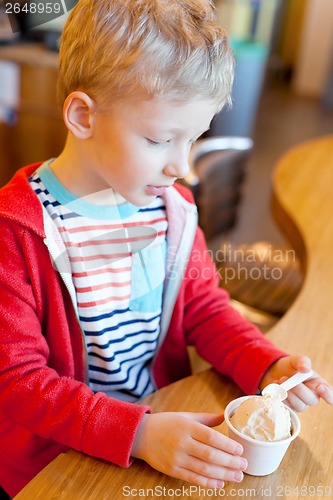 Image of boy eating ice-cream