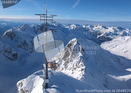 Image of View from the top of the Valluga mountain