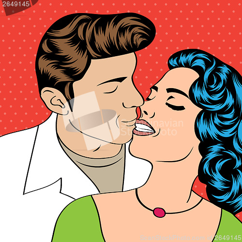 Image of Pop Art KIssing Couple