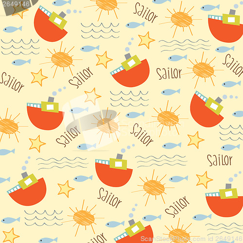 Image of seamless boat pattern