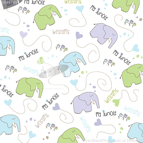 Image of Seamless baby elephant pattern