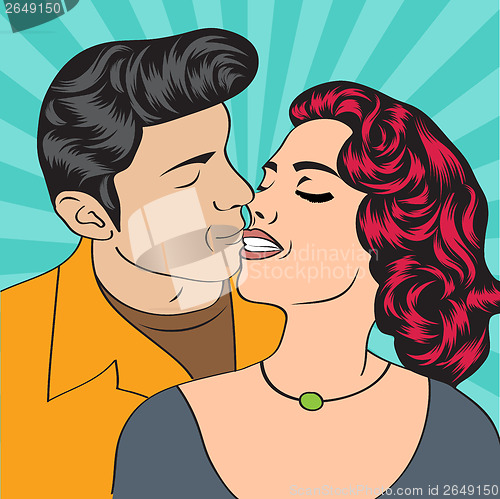 Image of Pop Art KIssing Couple