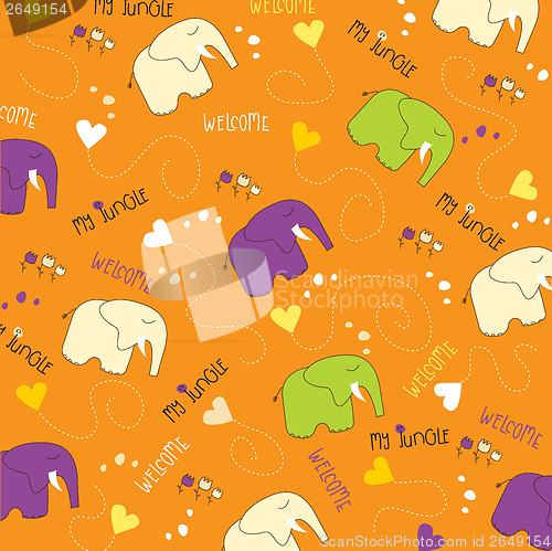 Image of Seamless baby elephant pattern
