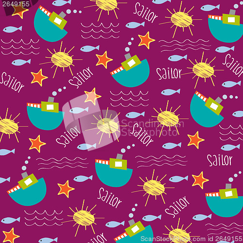 Image of seamless boat pattern