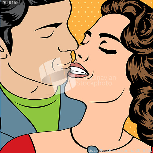 Image of Pop Art KIssing Couple