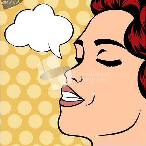 Image of Pop art illustration of a woman