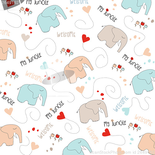 Image of Seamless baby elephant pattern