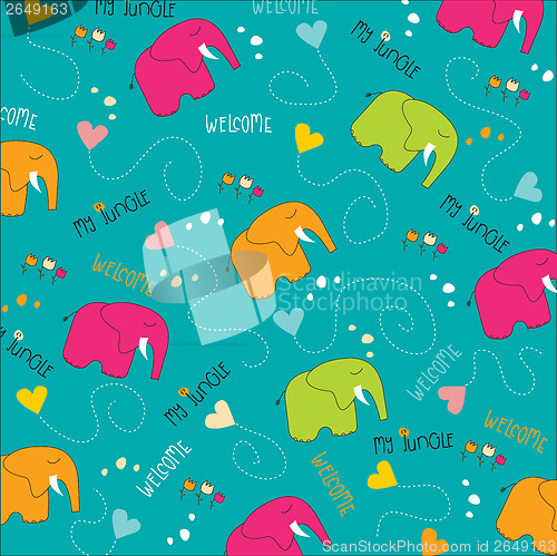 Image of Seamless baby elephant pattern