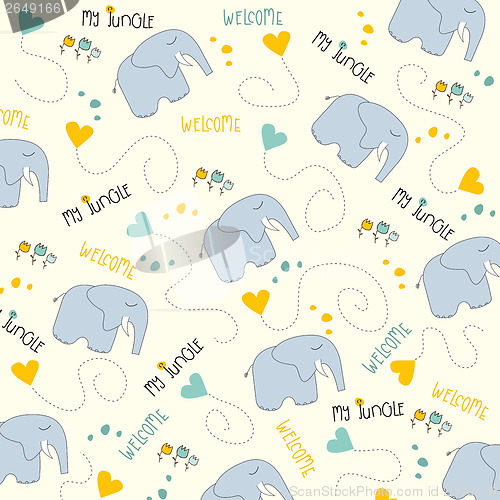 Image of Seamless baby elephant pattern