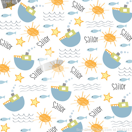 Image of seamless boat pattern