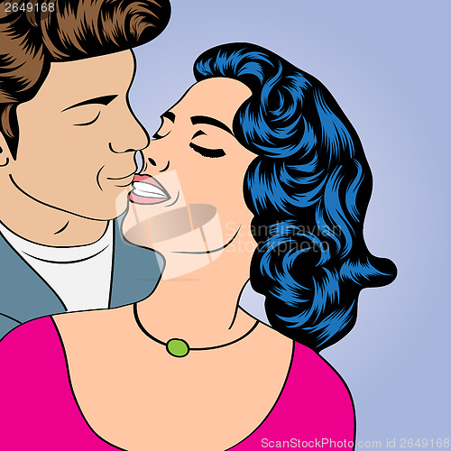 Image of Pop Art KIssing Couple