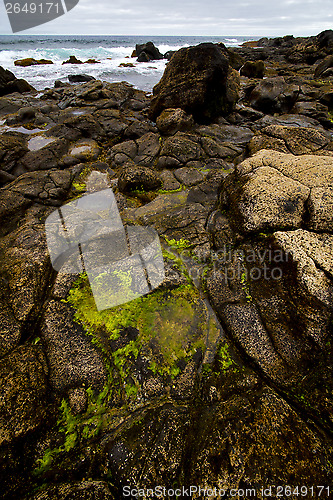 Image of in spain  lanzarote  one sky cloud beach  