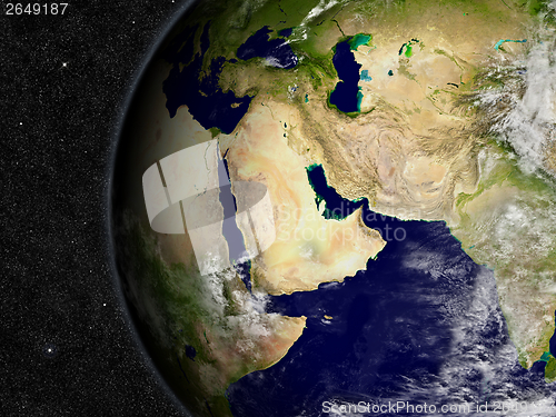 Image of Middle East on planet Earth