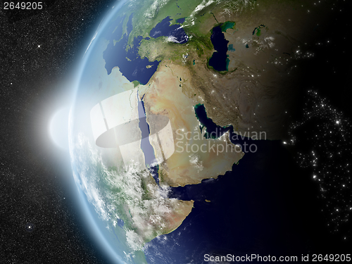 Image of Sun over Middle East