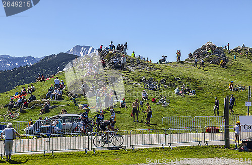 Image of Cycling Fans in Mountains