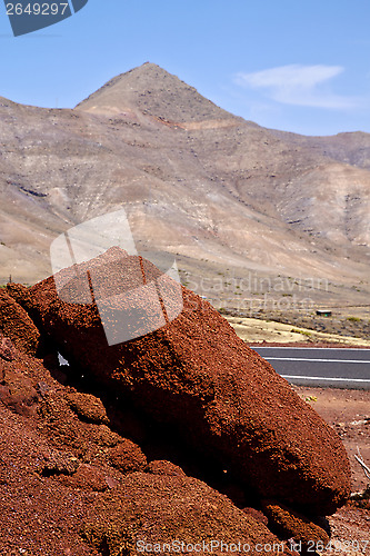 Image of volcanic t a  red rock stone sky  