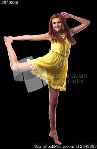 Image of Pretty girl doing fitness exercise