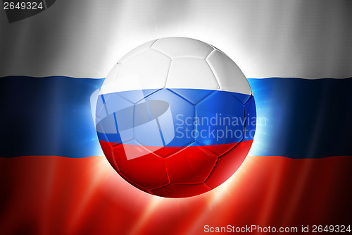 Image of Soccer football ball with Russia flag