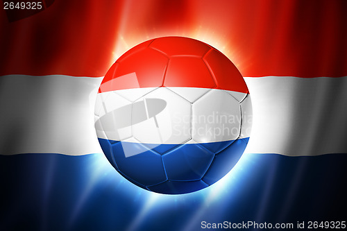 Image of Soccer football ball with Netherlands flag