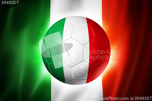 Image of Soccer football ball with Italia flag