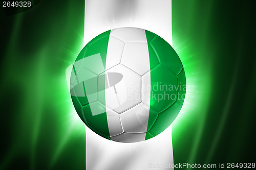 Image of Soccer football ball with Nigeria flag