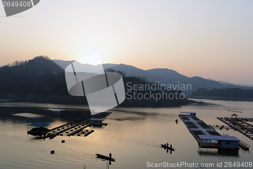 Image of Landscape of sunset on a lake