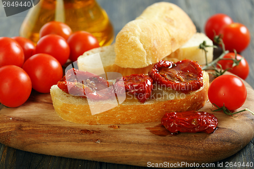 Image of Sundried Tomato Bruschetta. 