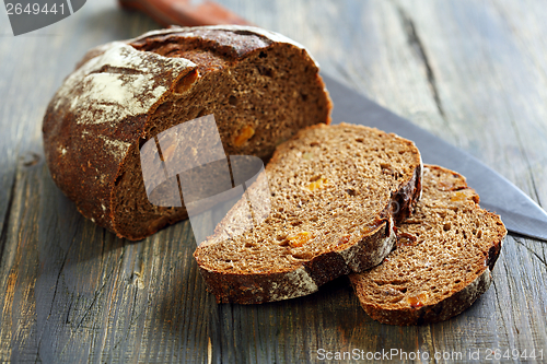 Image of Rye bread with dried apricots and nuts.